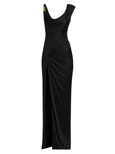 Versace Women's Draped Cowlneck Column Gown | Thumbnail 1 Versace Women's Draped Cowlneck Column Gown | Thumbnail 1
