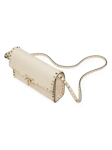 Valentino Garavani Women's Rockstud Grainy Calfskin Crossbody Bag - Light | Thumbnail 4 Valentino Garavani Women's Rockstud Grainy Calfskin Crossbody Bag - Light | Thumbnail 4