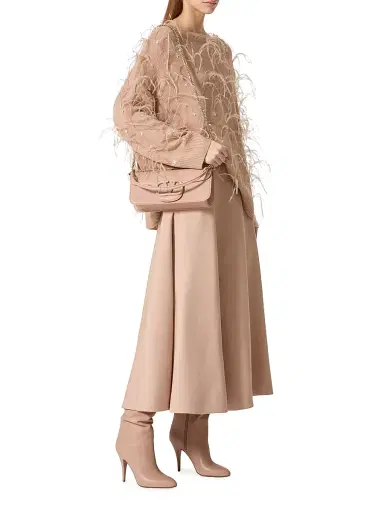 Valentino Garavani Women's Locò Calfskin Shoulder Bag - Rose Cannelle | Thumbnail 2 Valentino Garavani Women's Locò Calfskin Shoulder Bag - Rose Cannelle | Thumbnail 2