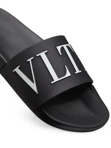 Valentino Garavani Men's VLTN Rubber Slider Sandals - Black | Thumbnail 5 Valentino Garavani Men's VLTN Rubber Slider Sandals - Black | Thumbnail 5