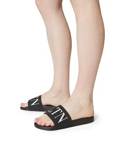 Valentino Garavani Men's VLTN Rubber Slider Sandals - Black | Thumbnail 6 Valentino Garavani Men's VLTN Rubber Slider Sandals - Black | Thumbnail 6