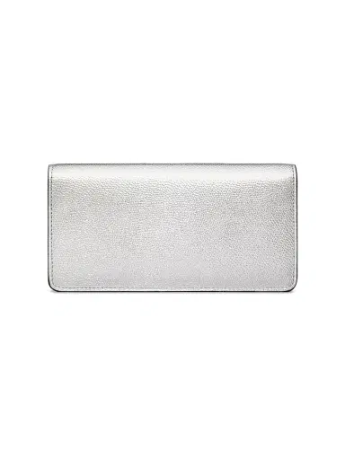 Valentino Garavani Women's VLogo Signature Metallic Grainy Calfskin Wallet with Chain - Silver | Thumbnail 4 Valentino Garavani Women's VLogo Signature Metallic Grainy Calfskin Wallet with Chain - Silver | Thumbnail 4