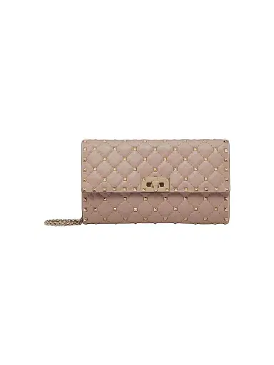 Valentino Garavani Women's Rockstud Spike Nappa Leather Crossbody Clutch Bag - Poudre | Thumbnail 1 Valentino Garavani Women's Rockstud Spike Nappa Leather Crossbody Clutch Bag - Poudre | Thumbnail 1