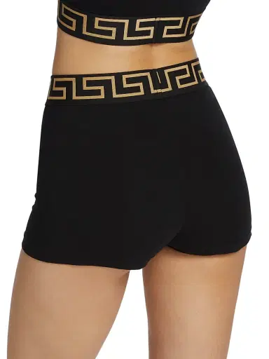 Versace Women's Icon Elasticized Logo Shorts - Black - Size Medium | Thumbnail 4 Versace Women's Icon Elasticized Logo Shorts - Black - Size Medium | Thumbnail 4