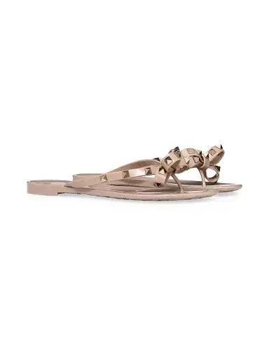 Valentino Garavani Women's Rockstud Rubber Slippers - Poudre | Thumbnail 2 Valentino Garavani Women's Rockstud Rubber Slippers - Poudre | Thumbnail 2