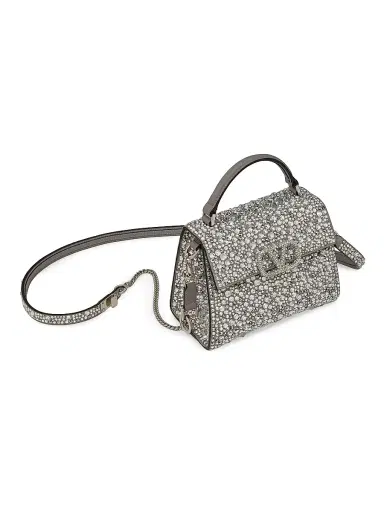 Valentino Garavani Women's Mini VSling Top Handle Bag with Sparkling Embroidery - Crystal | Thumbnail 6 Valentino Garavani Women's Mini VSling Top Handle Bag with Sparkling Embroidery - Crystal | Thumbnail 6