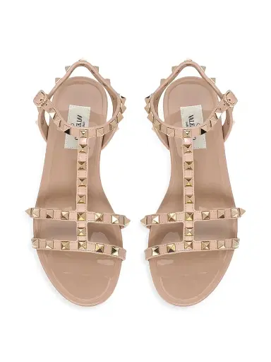 Valentino Garavani Women's Rockstud Flat Rubber Sandals - Poudre - Size 11 | Thumbnail 4 Valentino Garavani Women's Rockstud Flat Rubber Sandals - Poudre - Size 11 | Thumbnail 4