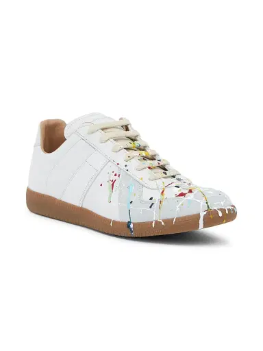 Maison Margiela Men's Replica Paint Splatter Leather Low-Top Sneakers | Thumbnail 2 Maison Margiela Men's Replica Paint Splatter Leather Low-Top Sneakers | Thumbnail 2