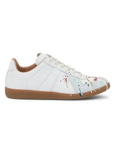Maison Margiela Men's Replica Paint Splatter Leather Low-Top Sneakers | Thumbnail 1 Maison Margiela Men's Replica Paint Splatter Leather Low-Top Sneakers | Thumbnail 1