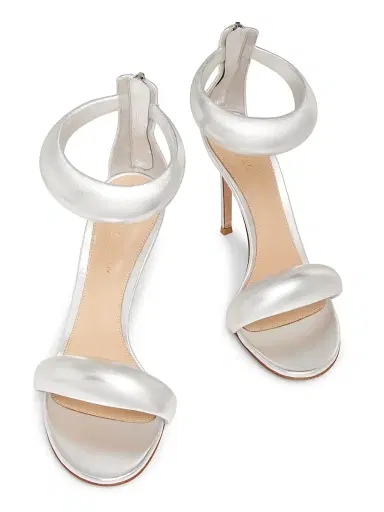 Gianvito Rossi Women's Bijoux Ankle-Strap Metallic Leather Stiletto Sandals | Thumbnail 4 Gianvito Rossi Women's Bijoux Ankle-Strap Metallic Leather Stiletto Sandals | Thumbnail 4