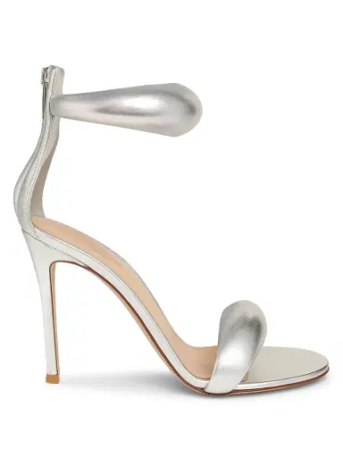 Gianvito Rossi Women's Bijoux Ankle-Strap Metallic Leather Stiletto Sandals | Thumbnail 1 Gianvito Rossi Women's Bijoux Ankle-Strap Metallic Leather Stiletto Sandals | Thumbnail 1