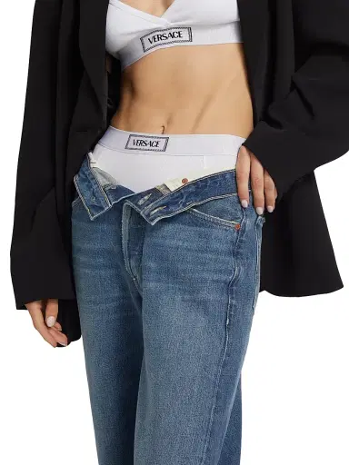 Versace Women's Culotte High-Waisted Rib-Knit Boyshort - White | Thumbnail 5 Versace Women's Culotte High-Waisted Rib-Knit Boyshort - White | Thumbnail 5
