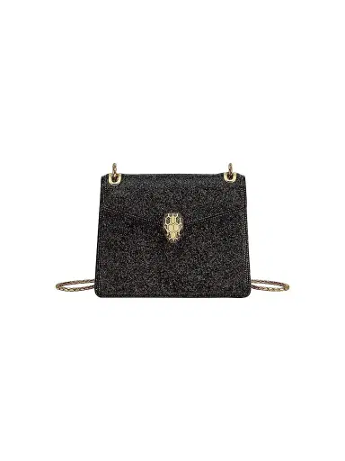 BVLGARI Women's Serpenti Forever Crystal Sparkle Suede Crossbody Bag | Thumbnail 1 BVLGARI Women's Serpenti Forever Crystal Sparkle Suede Crossbody Bag | Thumbnail 1