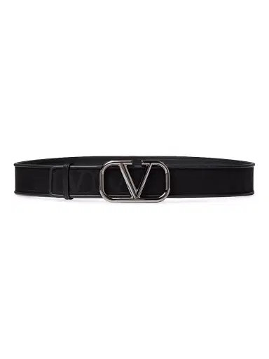 Valentino Garavani Men's Toile Iconographe Belt - Black | Thumbnail 1 Valentino Garavani Men's Toile Iconographe Belt - Black | Thumbnail 1