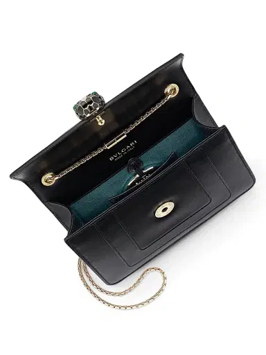 BVLGARI Women's Small Serpenti Leather Crossbody Bag - Black | Thumbnail 2 BVLGARI Women's Small Serpenti Leather Crossbody Bag - Black | Thumbnail 2