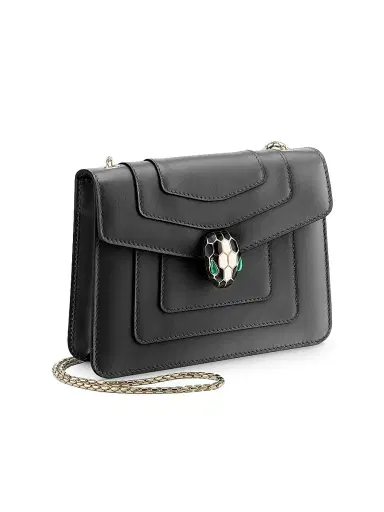 BVLGARI Women's Small Serpenti Leather Crossbody Bag - Black | Thumbnail 3 BVLGARI Women's Small Serpenti Leather Crossbody Bag - Black | Thumbnail 3