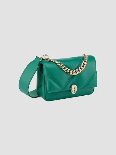 BVLGARI Women's Serpenti Cabochon Matelassé Leather Crossbody Bag - Jade Green | Thumbnail 2 BVLGARI Women's Serpenti Cabochon Matelassé Leather Crossbody Bag - Jade Green | Thumbnail 2