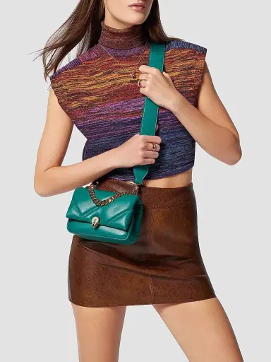 BVLGARI Women's Serpenti Cabochon Matelassé Leather Crossbody Bag - Jade Green | Thumbnail 6 BVLGARI Women's Serpenti Cabochon Matelassé Leather Crossbody Bag - Jade Green | Thumbnail 6