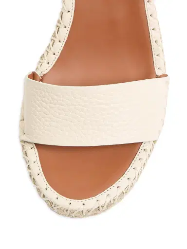Valentino Garavani Women's Double Rockstud Grainy Calfskin Wedges 105MM - Light Ivory - Size 12 | Thumbnail 5 Valentino Garavani Women's Double Rockstud Grainy Calfskin Wedges 105MM - Light Ivory - Size 12 | Thumbnail 5