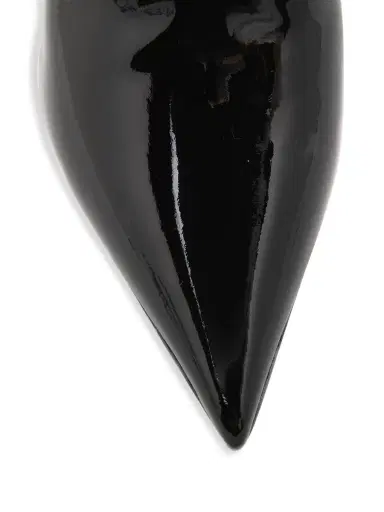 Amina Muaddi Women's Yigit Patent Leather Platform Booties - Black | Thumbnail 3 Amina Muaddi Women's Yigit Patent Leather Platform Booties - Black | Thumbnail 3