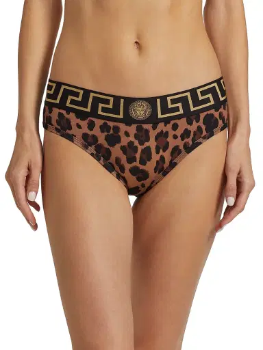 Versace Women's Topeka Bi-Stretch Leopard Underwear - Chestnut Gold | Thumbnail 3 Versace Women's Topeka Bi-Stretch Leopard Underwear - Chestnut Gold | Thumbnail 3