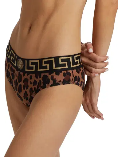 Versace Women's Topeka Bi-Stretch Leopard Underwear - Chestnut Gold | Thumbnail 5 Versace Women's Topeka Bi-Stretch Leopard Underwear - Chestnut Gold | Thumbnail 5