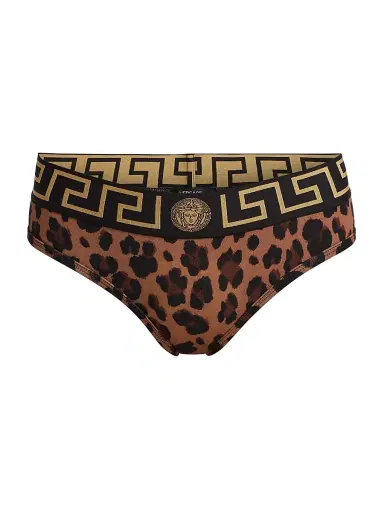 Versace Women's Topeka Bi-Stretch Leopard Underwear - Chestnut Gold | Thumbnail 1 Versace Women's Topeka Bi-Stretch Leopard Underwear - Chestnut Gold | Thumbnail 1