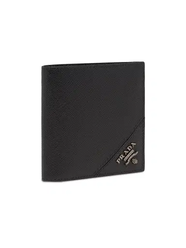 Prada Men's Saffiano Leather Wallet - Black | Thumbnail 2 Prada Men's Saffiano Leather Wallet - Black | Thumbnail 2