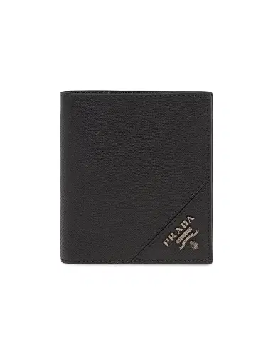 Prada Men's Saffiano Leather Wallet - Black | Thumbnail 1 Prada Men's Saffiano Leather Wallet - Black | Thumbnail 1