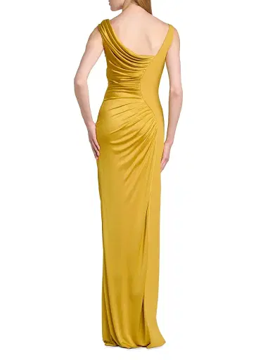 Versace Women's Draped Liquid Jersey Gown - Antique Gold | Thumbnail 5 Versace Women's Draped Liquid Jersey Gown - Antique Gold | Thumbnail 5