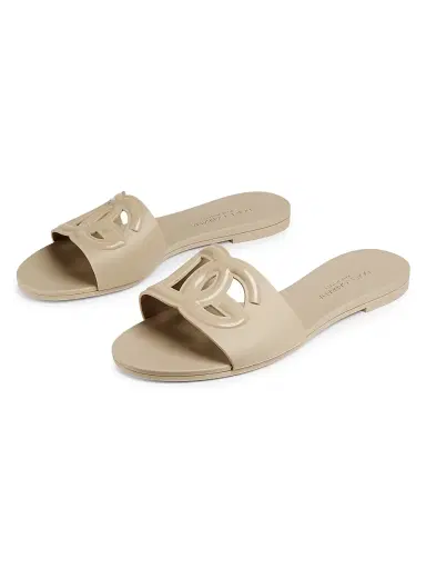 Dolce & Gabbana Women's Interlock Logo Rubber Slides - Beige - Size 10 Sandals | Thumbnail 2 Dolce & Gabbana Women's Interlock Logo Rubber Slides - Beige - Size 10 Sandals | Thumbnail 2