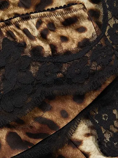 Dolce & Gabbana Women's Lace & Silk-Blend Briefs - Leopard - Size Small | Thumbnail 6 Dolce & Gabbana Women's Lace & Silk-Blend Briefs - Leopard - Size Small | Thumbnail 6