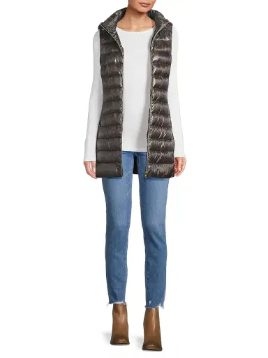 HERNO Women's Iconico Serena Nylon Ultralight Long Vest - Antracite - Size 2 | Thumbnail 2 HERNO Women's Iconico Serena Nylon Ultralight Long Vest - Antracite - Size 2 | Thumbnail 2