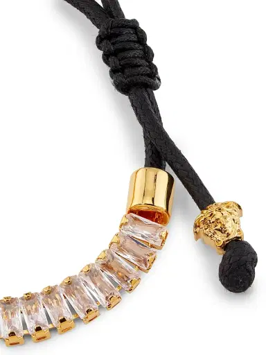 Versace Women's Goldtone & Glass Crystal Cord Bracelet - Gold Crystal Black | Thumbnail 3 Versace Women's Goldtone & Glass Crystal Cord Bracelet - Gold Crystal Black | Thumbnail 3