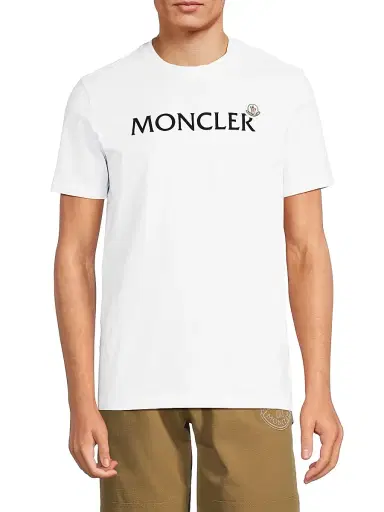 Moncler Men's Logo Cotton T-Shirt - White | Thumbnail 3 Moncler Men's Logo Cotton T-Shirt - White | Thumbnail 3
