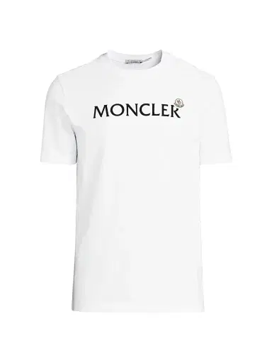 Moncler Men's Logo Cotton T-Shirt - White | Thumbnail 1 Moncler Men's Logo Cotton T-Shirt - White | Thumbnail 1