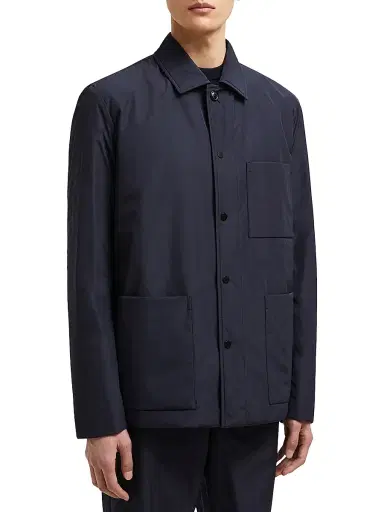 Moncler Men's Cougourde Button Up Nylon Shacket - Blue | Thumbnail 3 Moncler Men's Cougourde Button Up Nylon Shacket - Blue | Thumbnail 3