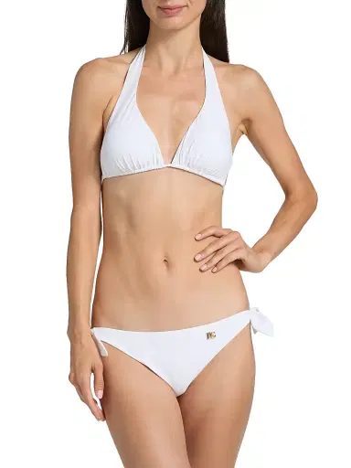 Dolce & Gabbana Women's Halter Bikini Top - Bianco Ottico | Thumbnail 3 Dolce & Gabbana Women's Halter Bikini Top - Bianco Ottico | Thumbnail 3