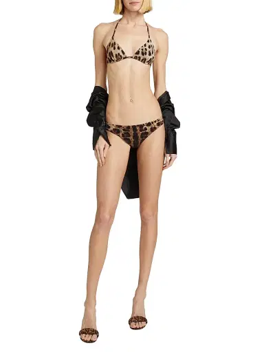 Dolce & Gabbana Women's Leopard Triangle Bikini Top | Thumbnail 2 Dolce & Gabbana Women's Leopard Triangle Bikini Top | Thumbnail 2