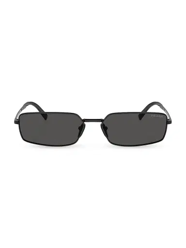 Prada Women's 59MM Rectangular Sunglasses - Black Dark Grey | Thumbnail 2 Prada Women's 59MM Rectangular Sunglasses - Black Dark Grey | Thumbnail 2