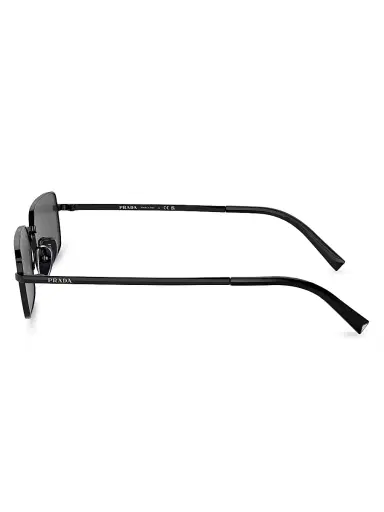Prada Women's 59MM Rectangular Sunglasses - Black Dark Grey | Thumbnail 3 Prada Women's 59MM Rectangular Sunglasses - Black Dark Grey | Thumbnail 3