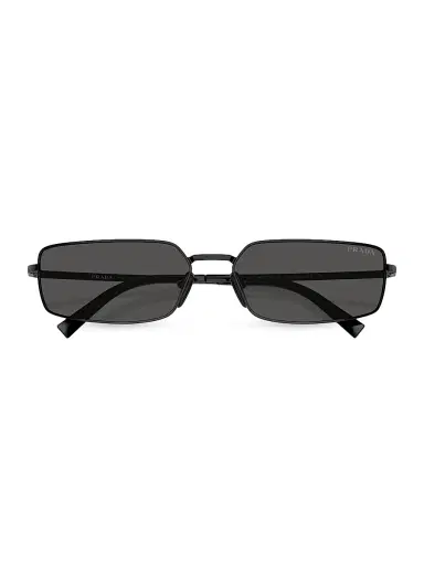 Prada Women's 59MM Rectangular Sunglasses - Black Dark Grey | Thumbnail 5 Prada Women's 59MM Rectangular Sunglasses - Black Dark Grey | Thumbnail 5
