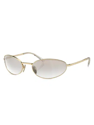Prada Women's 59MM Oval Sunglasses - Gold Light Grey Gradient | Thumbnail 1 Prada Women's 59MM Oval Sunglasses - Gold Light Grey Gradient | Thumbnail 1