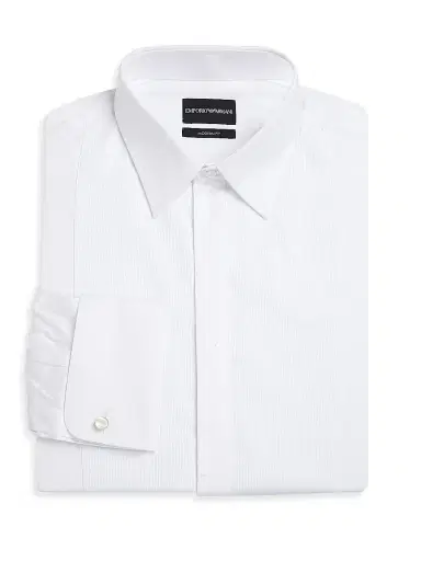 Emporio Armani Men's Cotton Modern-Fit Long-Sleeve Tuxedo Shirt | Thumbnail 1 Emporio Armani Men's Cotton Modern-Fit Long-Sleeve Tuxedo Shirt | Thumbnail 1