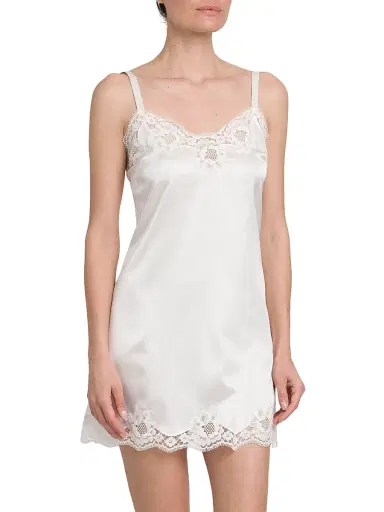 Dolce & Gabbana Women's Lace-Trimmed Silk Satin Nightgown - Bianco Naturale - Size XL | Thumbnail 4 Dolce & Gabbana Women's Lace-Trimmed Silk Satin Nightgown - Bianco Naturale - Size XL | Thumbnail 4