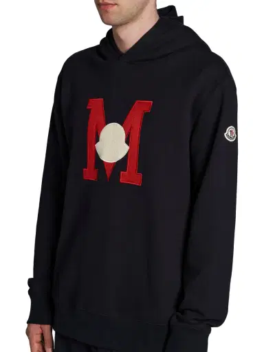 Moncler Men's Embroidered Logo Hoodie - Navy | Thumbnail 4 Moncler Men's Embroidered Logo Hoodie - Navy | Thumbnail 4