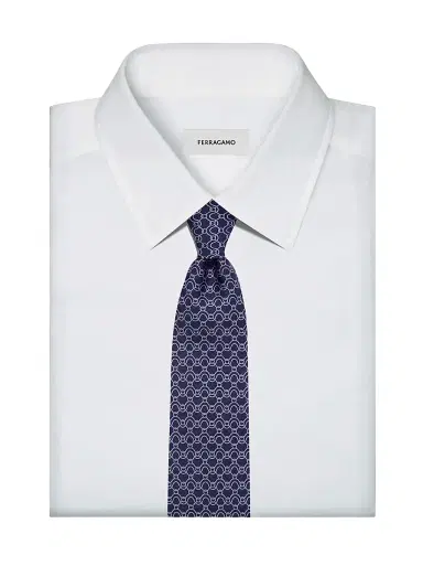 Ferragamo Men's Waves Printed Silk Tie | Thumbnail 3 Ferragamo Men's Waves Printed Silk Tie | Thumbnail 3