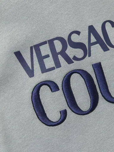 Versace Jeans Couture Men's Logo Cotton Hoodie - Ice Grey - Size XL | Thumbnail 6 Versace Jeans Couture Men's Logo Cotton Hoodie - Ice Grey - Size XL | Thumbnail 6