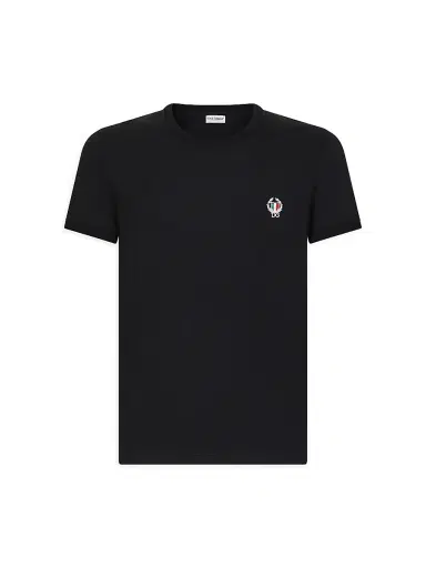 Dolce & Gabbana Men's Cotton Crewneck T-Shirt - Black | Thumbnail 1 Dolce & Gabbana Men's Cotton Crewneck T-Shirt - Black | Thumbnail 1