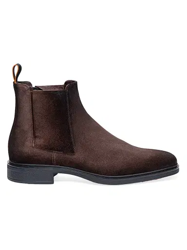 Santoni Men's Easy On Chelsea Boots - Dark Brown | Thumbnail 1 Santoni Men's Easy On Chelsea Boots - Dark Brown | Thumbnail 1